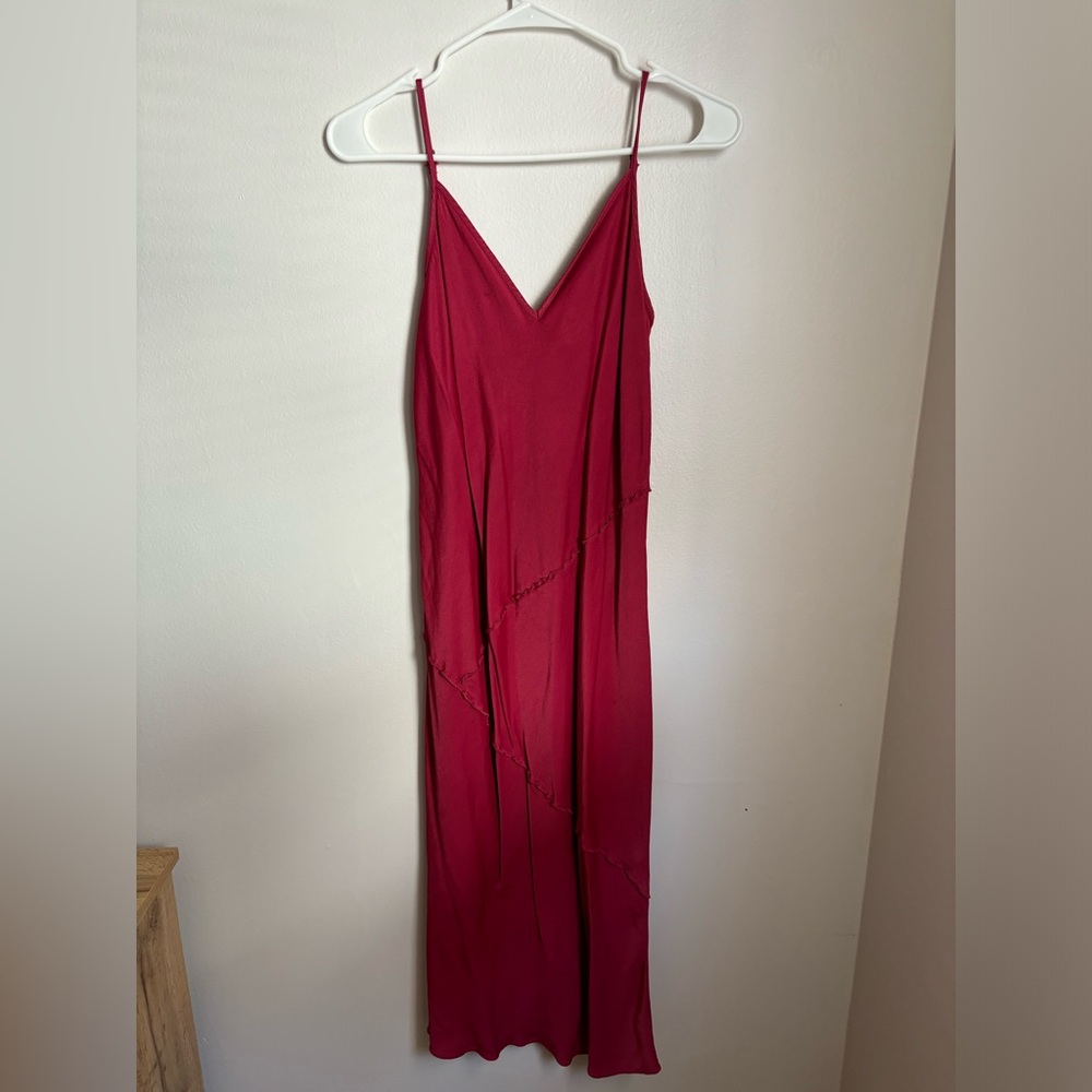 Anthropologie wine slip dress